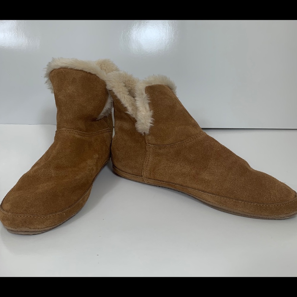Madewell Suede Slipper Bootie Tan Brown SZ 10